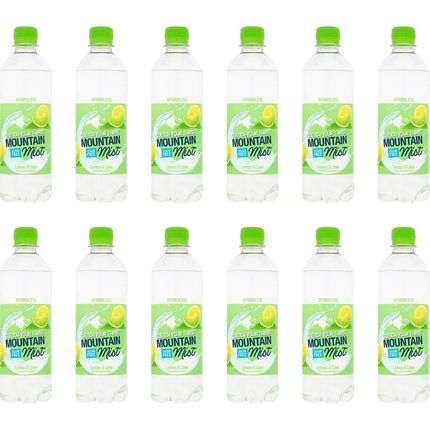 Mountain Mist Lemon and Lime Flavoured Sparkling Spring Water wholesale case containing 12 x 500ml bottles.