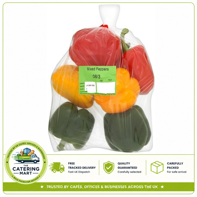 Farm Fresh Mixed Peppers 6 pack of fresh colourful peppers for salads, stir-fries, roasting, grilling and catering