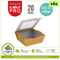CaterPro Premium 6 x 20 kraft food boxes with windowed folded lids 900ml for bulk wholesale takeaway food packaging