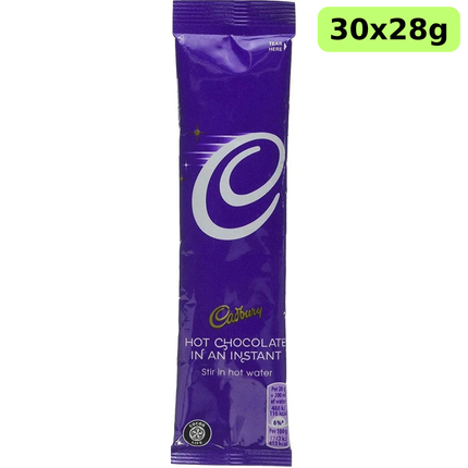 Cadbury Instant Hot Chocolate Sachets 30 x 28g wholesale pack for cafés offices hotels and hospitality