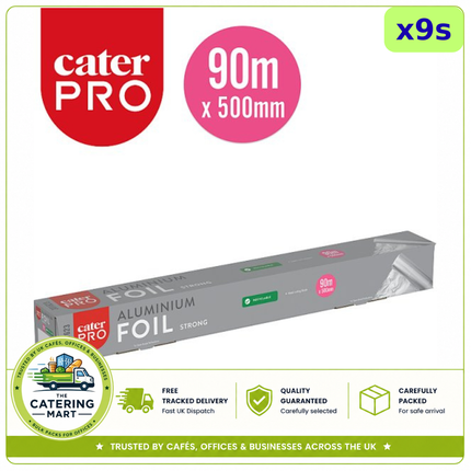CaterPro Strong Aluminium Foil 500mm x 90m 9 rolls wholesale catering foil