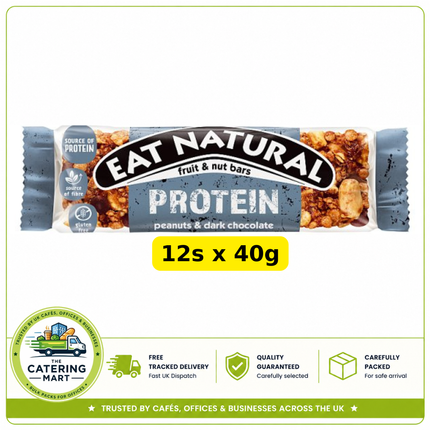Eat Natural Protein Peanuts & Dark Chocolate Fruit & Nut Bars wholesale case containing 12 x 40g snack bars