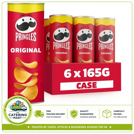 Pringles Original Sharing Crisps wholesale case containing 6 x 165g tubes