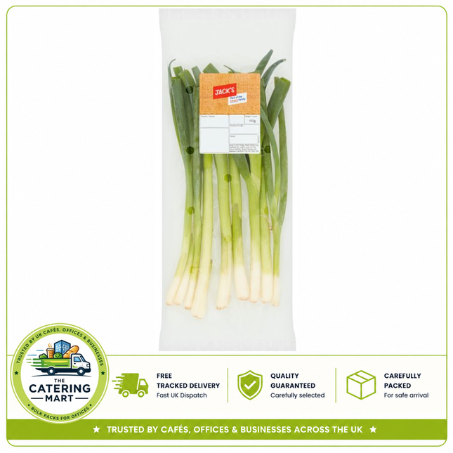 Jack's Spring Onions 100g pack of fresh crisp spring onions for salads, cooking, garnishing and catering