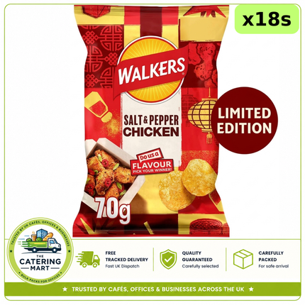 Walkers Salt & Pepper Chicken Sharing Crisps 18 x 70g bulk wholesale case