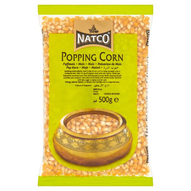 Natco Popping Corn 500g pack of popcorn kernels