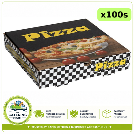 JR Foods 9 inch full colour pizza boxes 100 pack for takeaway and delivery