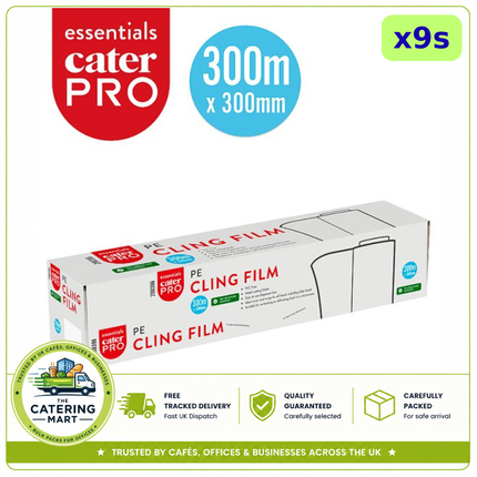 CaterPro Essentials PE Cling Film 300m x 300mm 9 rolls wholesale catering film