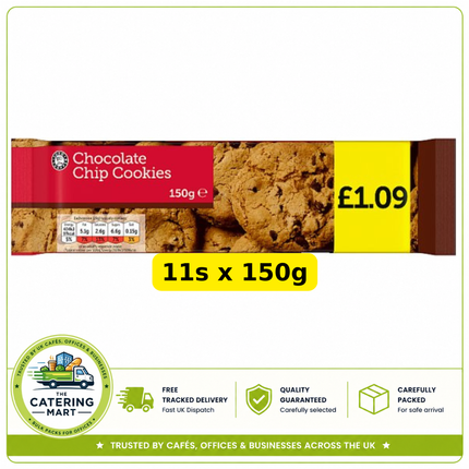 Euro Shopper Chocolate Chip Cookies wholesale case containing 11 x 150g packs