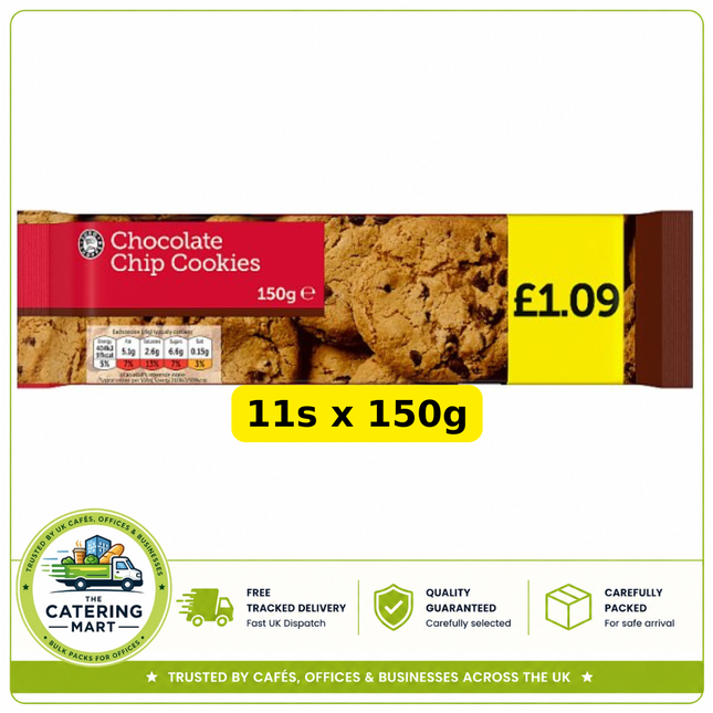 Euro Shopper Chocolate Chip Cookies wholesale case containing 11 x 150g packs