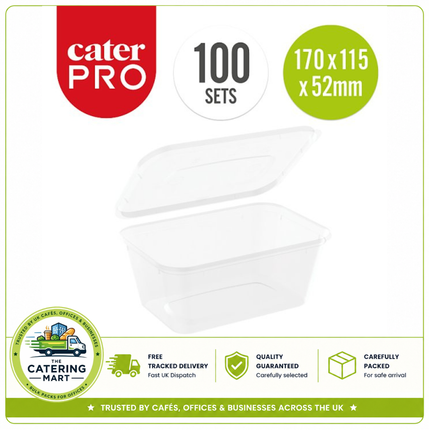 CaterPro 100 plastic PP food containers with lids 1000ml for wholesale takeaway food packaging