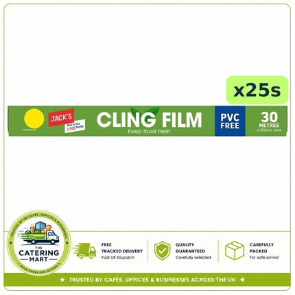 Jack's Cling Film case of 25 rolls wholesale catering food wrap