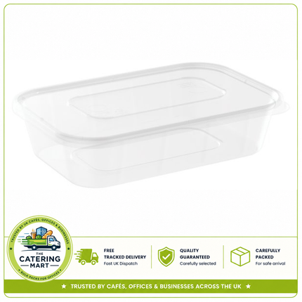 CaterPro 250 plastic PP food containers with lids 500ml for bulk wholesale takeaway food packaging