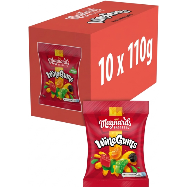 Maynards Bassetts Wine Gums 10 x 110g | Bulk Price Marked Sweets