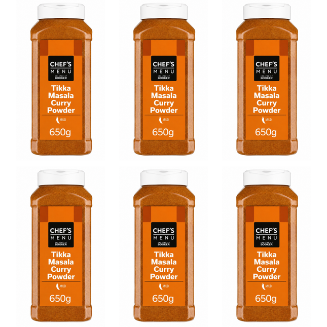 Chef's Menu Tikka Masala Curry Powder wholesale case containing 6 x 650g catering packs