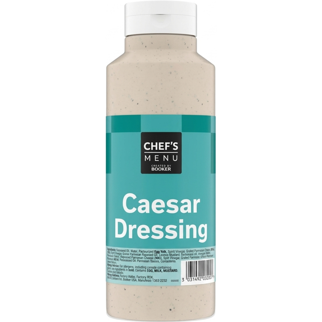 Chef's Menu Caesar Dressing 985g container for Caesar salads and professional catering kitchens.