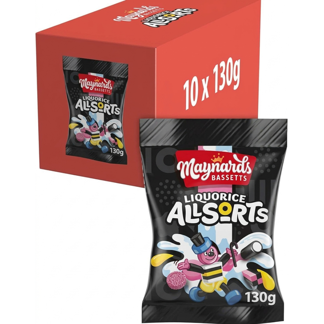 Maynards Bassetts Liquorice Allsorts 10 x 110g | Bulk Liquorice Sweets
