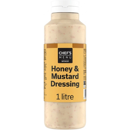 Chef's Menu Honey Mustard Dressing 1 litre bottle for salads, sandwiches and professional catering kitchens.