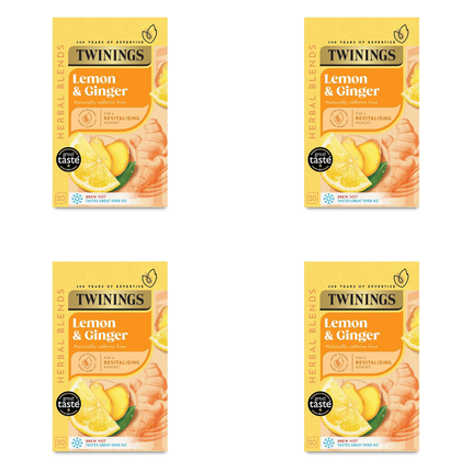 Twinings Lemon & Ginger Tea Bags 4 x 20 Bags | Wholesale Catering Herbal Tea