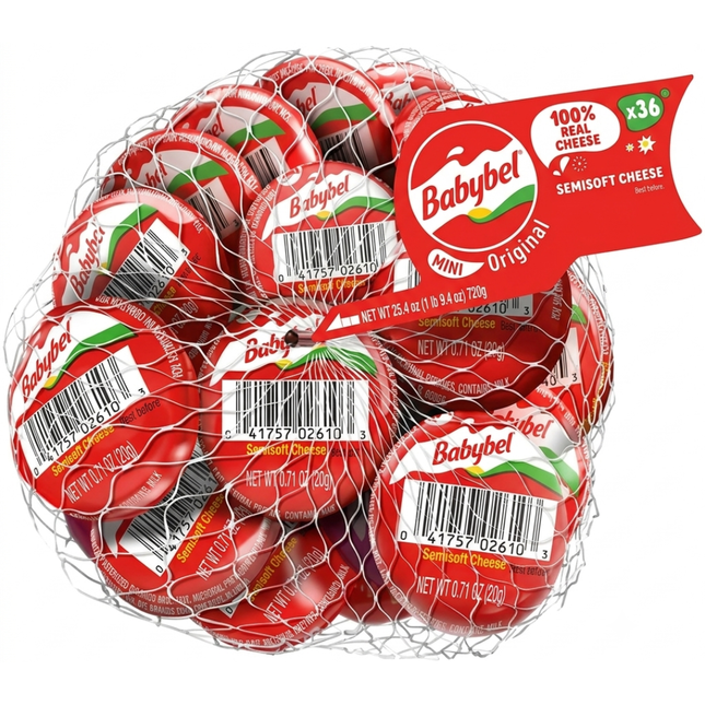 Mini Babybel Original Cheese 36 pack individually wrapped cheese snacks for lunchboxes cafés hotels and catering