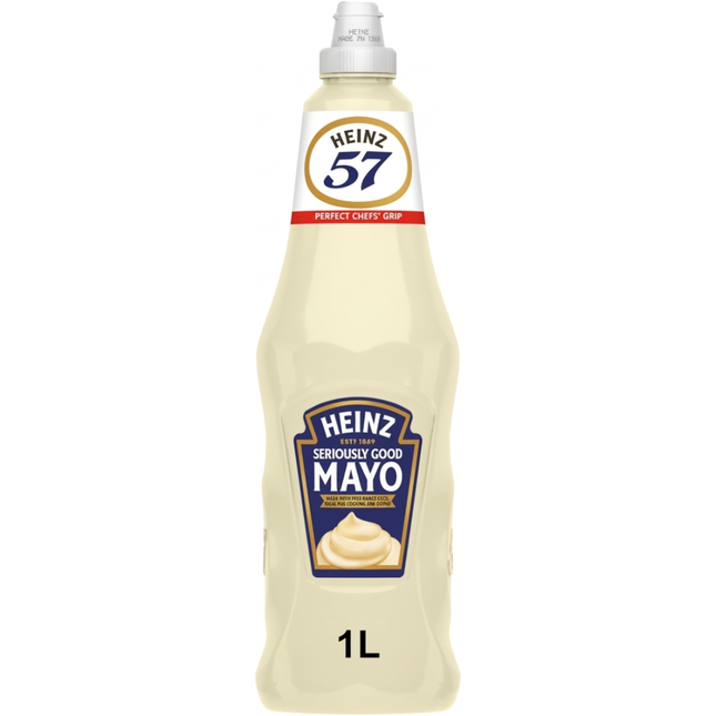 Heinz Mayonnaise Precision Squeeze Foodservice 1 litre bottle for professional catering kitchens and wholesale foodservice.