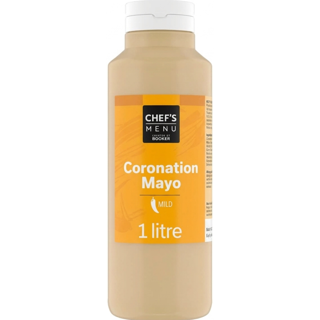 Chef's Menu Coronation Mayonnaise 1 Litre bottle for wholesale catering.