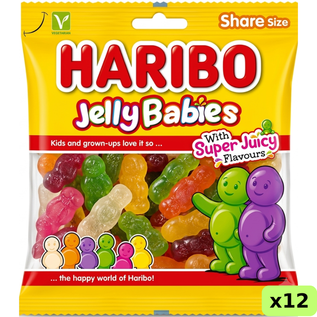 HARIBO Jelly Babies Sharing Bag PMP 12 x 140g | Bulk Price Marked Jelly Sweets