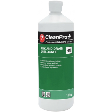 CleanPro+ Drain Unblocker 1 litre bottle for commercial drain maintenance and cleaning