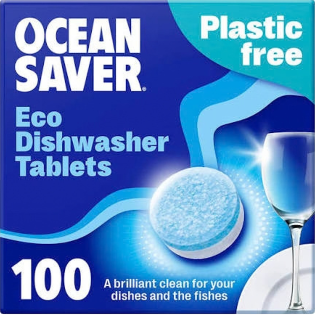 OceanSaver Plastic Free Eco Dishwasher Tablets, pack of 100 tablets weighing 1.4kg