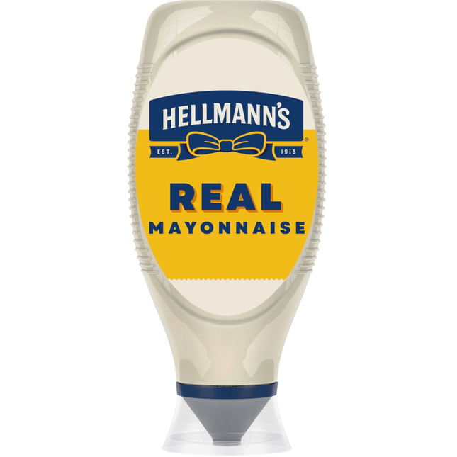 Hellmann's Real Squeezy Mayonnaise 750ml bottle for wholesale catering, sandwiches, burgers and foodservice.