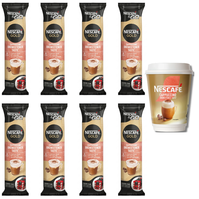 Nescafé & Go Cappuccino 8 x 17.5g instant cappuccino cups for cafés and catering