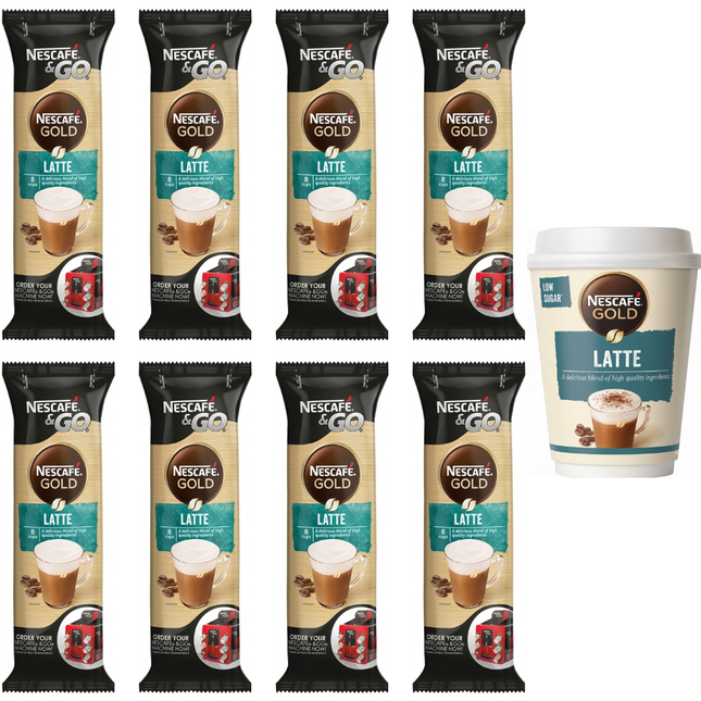 Nescafé & Go Latte 8 x 23g instant latte cups for cafés offices hotels and catering