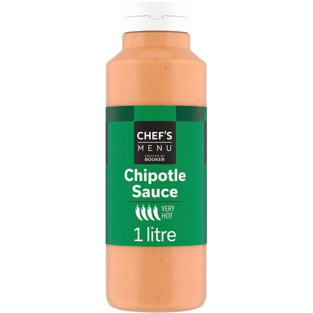 Chef's Menu Chipotle Sauce 1 litre bottle of smoky chipotle chilli sauce for wholesale catering and foodservice.
