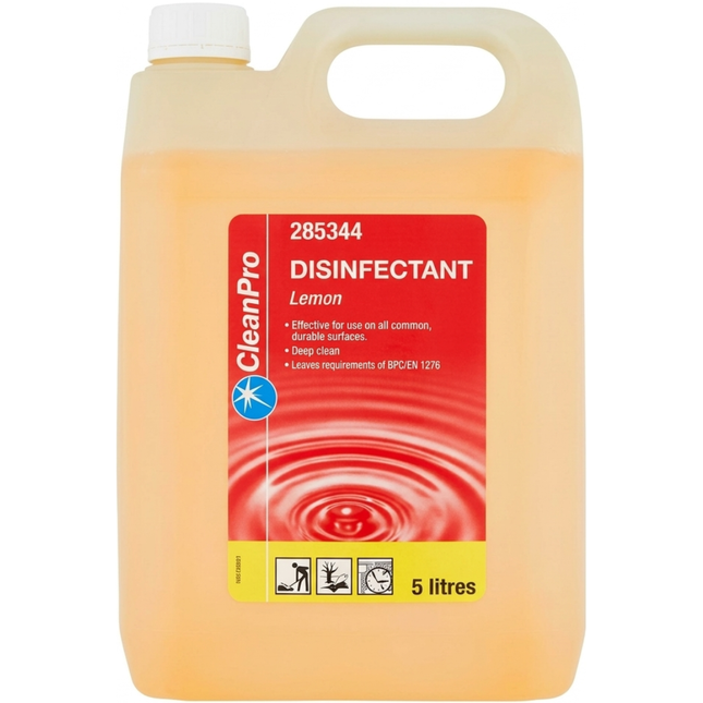 CleanPro Lemon Disinfectant Cleaner 5 litre container for commercial and hospitality cleaning
