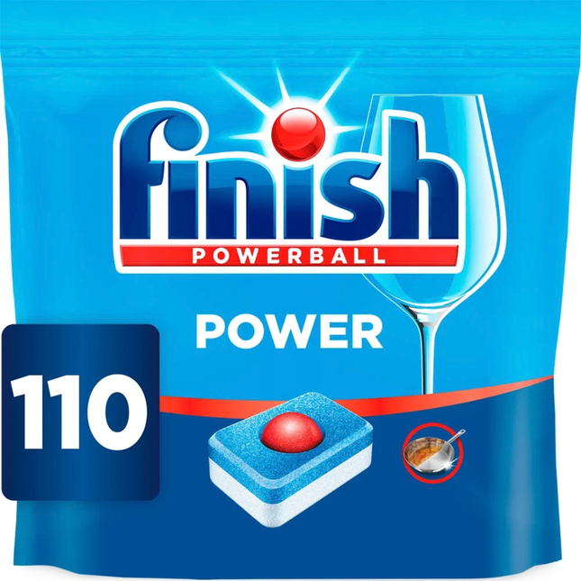 Finish Power All in One dishwasher tablets, pack of 110 tablets for everyday dishwashing and cleaning
