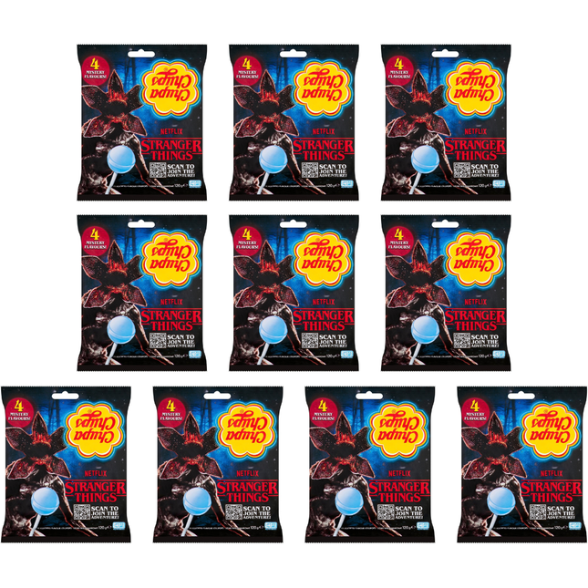 Chupa Chups Stranger Things Assorted Flavour Lollipops 10 x 120g for wholesale