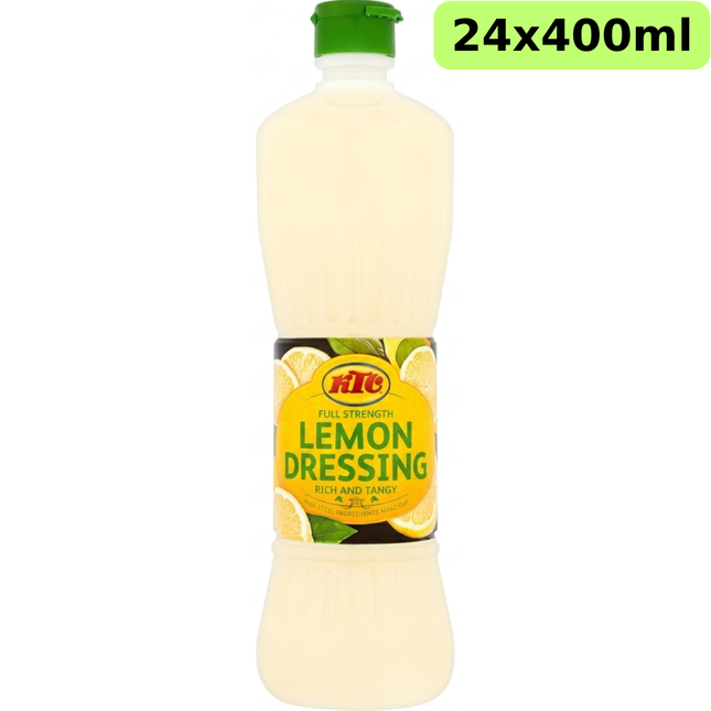KTC Lemon Salad Dressing wholesale case containing 24 x 400ml bottles for catering, foodservice and retail.