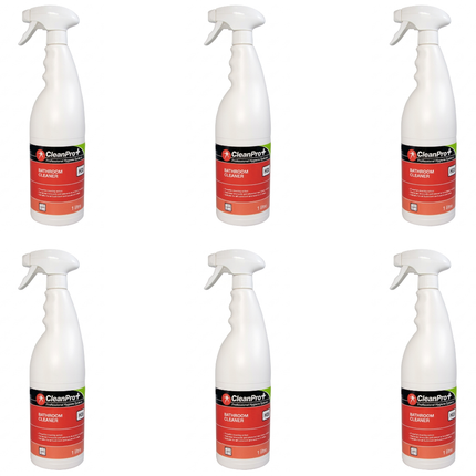 CleanPro+ Bathroom Cleaner 1 litre bottles supplied in a wholesale case of 6