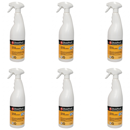 CleanPro+ Odour Neutraliser 1 litre bottles in a wholesale case of 6