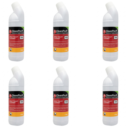 CleanPro+ Daily Toilet Cleaner 1 litre bottles supplied in a wholesale case of 6