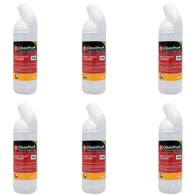 CleanPro+ Daily Toilet Cleaner 1 litre bottles supplied in a wholesale case of 6