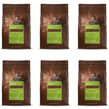 Callebaut Extra Brute Cocoa Powder wholesale case of 6 x 1kg packs, total 6kg.