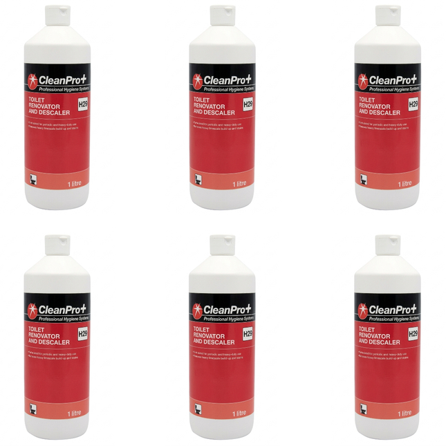 CleanPro+ Toilet Descaler & Renovator 1 litre bottles supplied in a wholesale case of 6