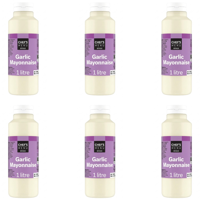 Chef's Menu Garlic Mayonnaise wholesale case of 6 x 1 litre bottles.