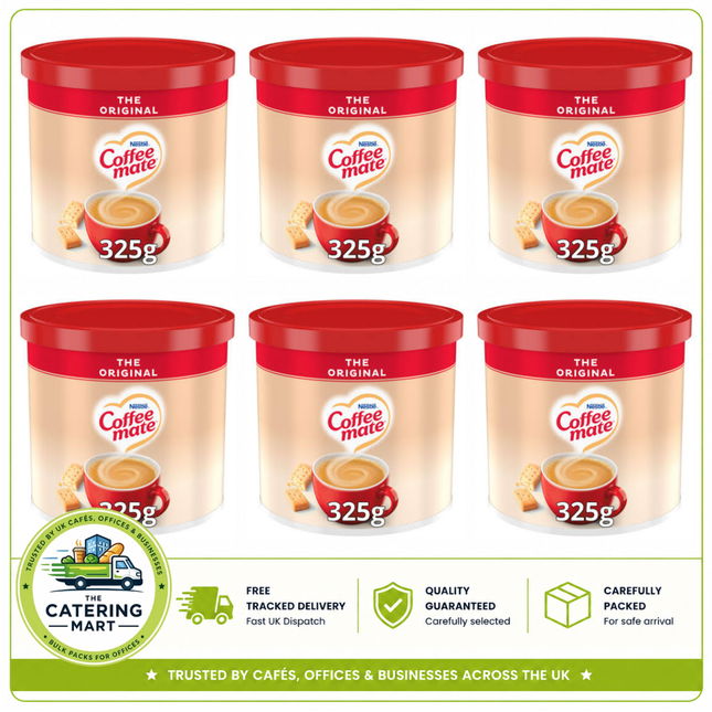 Coffee Mate Original Coffee Whitener wholesale case containing 6 tubs of creamy coffee creamer