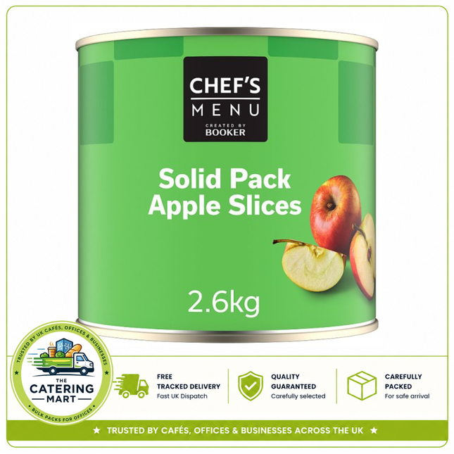 Chef's Menu Solid Pack Apple Slices 2.6kg wholesale catering tin for pies, crumbles, tarts and desserts