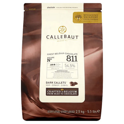 Callebaut Chocolate 811 Belgian Chocolate Dark Callets Case of 1 x 2.5kg
