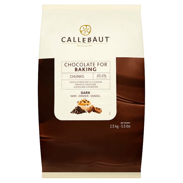 Callebaut Chocolate Dark Chocolate Chunks Case of 1 x 2.5kg