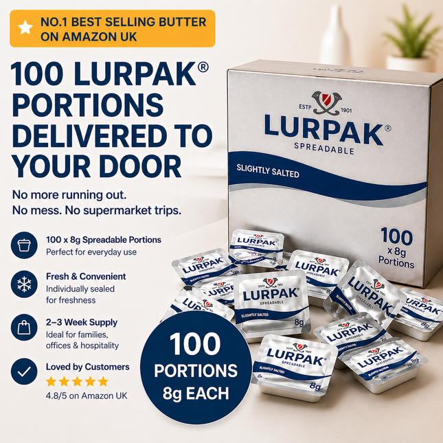 Lurpak Butter Slightly Salted Spreadable Portions 100 portions x 8g