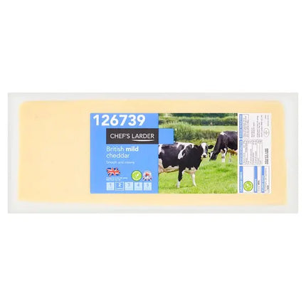 Chef's Larder British Mild Cheddar White 5kg | Mild Cheddar for Catering